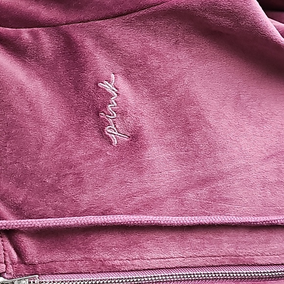 Womens NWOTS Victoria Secret PINK purple velvet sz XS zip up hoodie!! - Picture 4 of 8